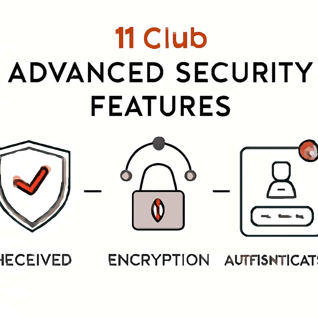 Diagram illustrating the security features of 11 Club.