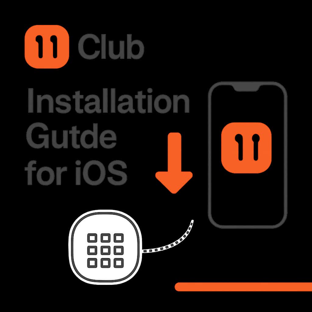 An educational diagram about the 11 Club Installation process on iOS.