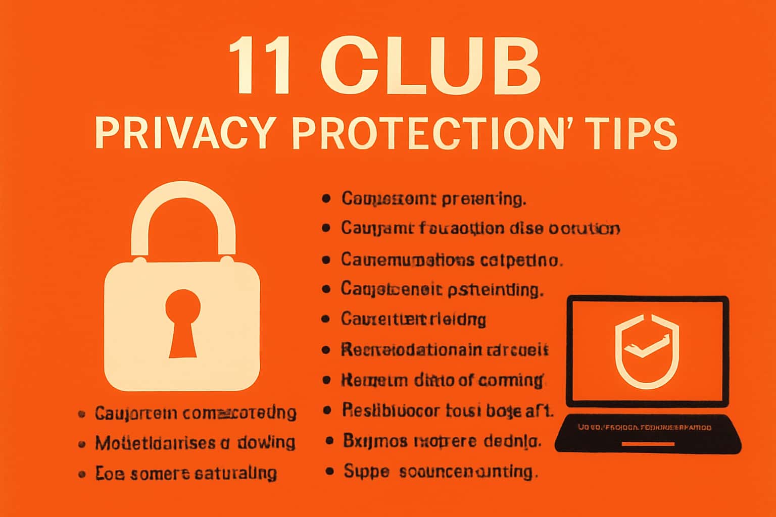 An informative graphic on 11 Club Privacy Protection Tips.