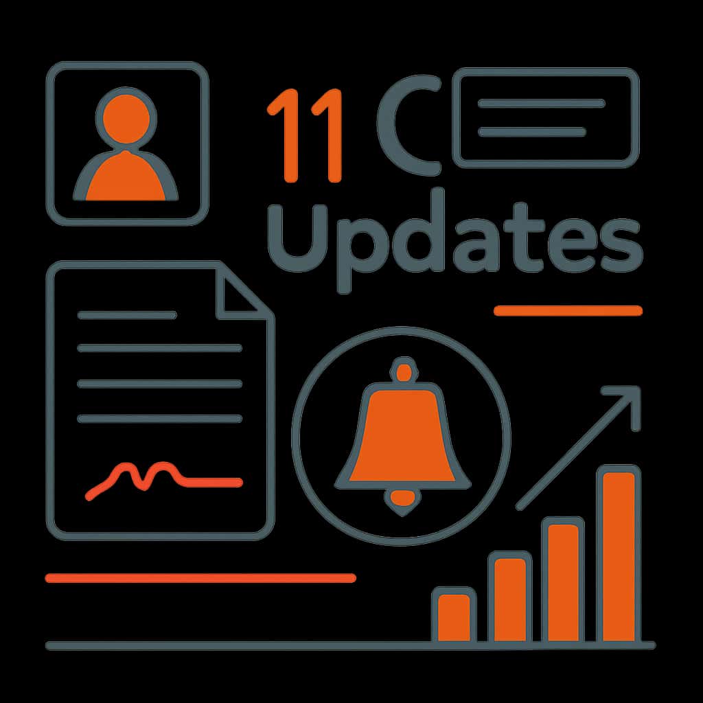 Illustration explaining 11 Club updates sections.