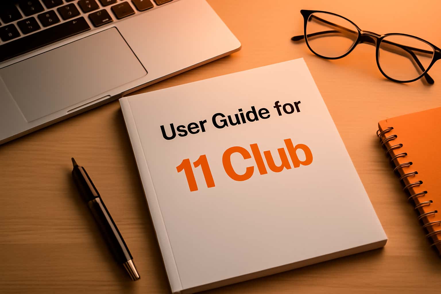 User Guide for 11 Club displayed with a high-tech design.