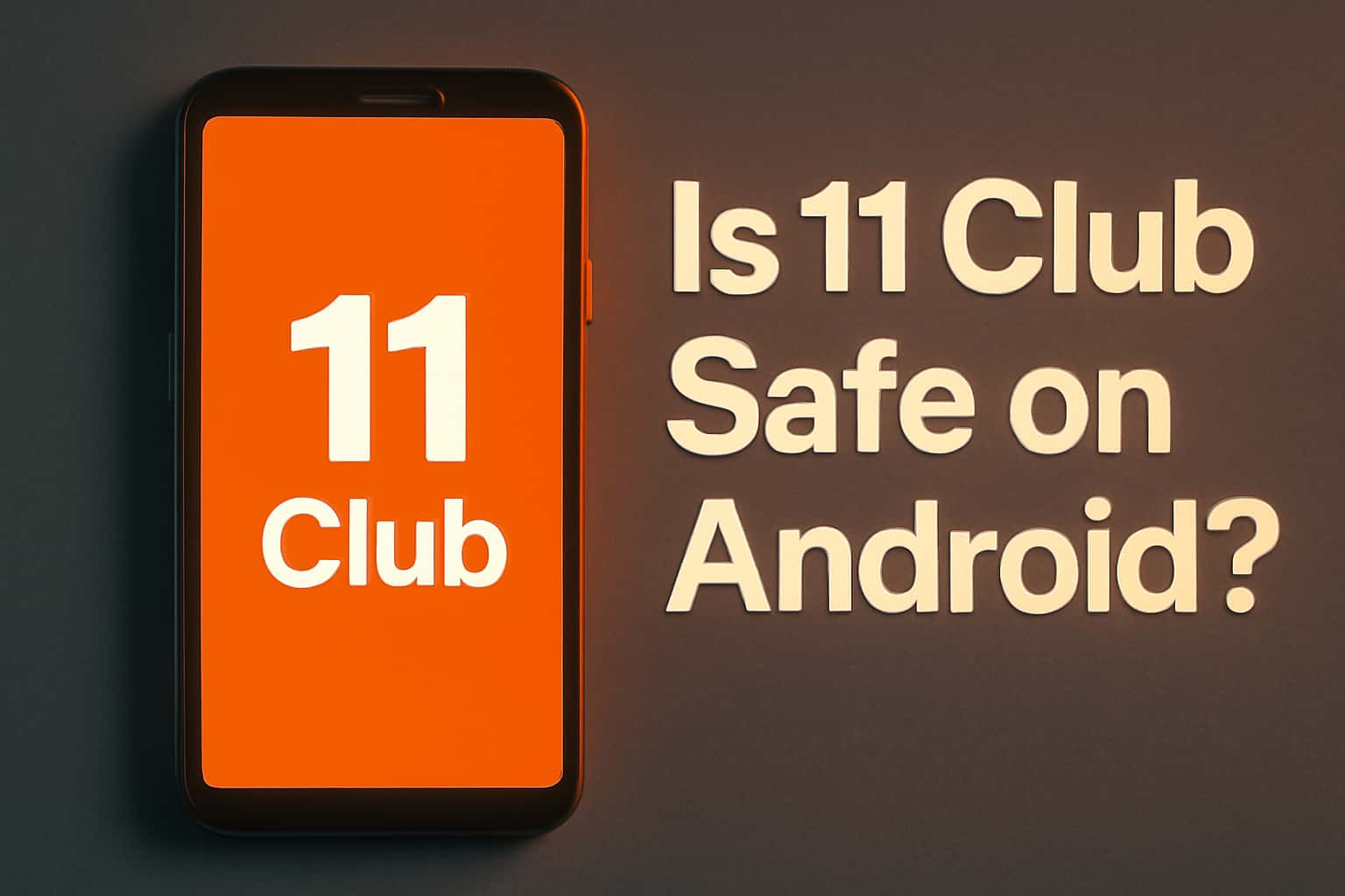 Informational scene depicting safety measures for using the 11 Club app on Android.