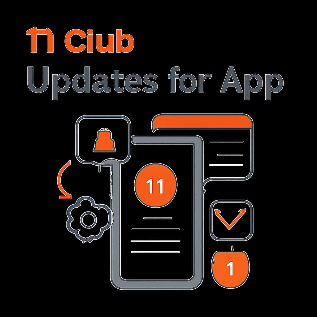 Illustration explaining the update process for 11 Club App.